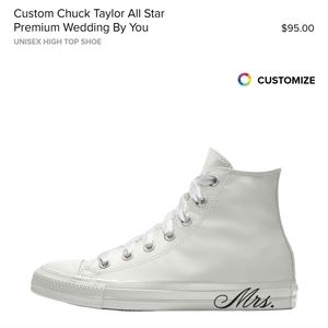 Converse Chuck Taylor All Star High Top Premium Wedding By You Size 8